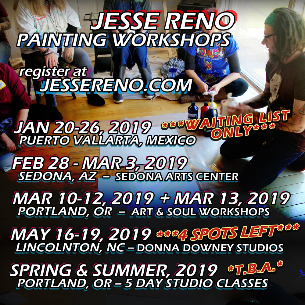 JESSE RENO PAINTING WORKSHOPS - register at JESSERENO.COM